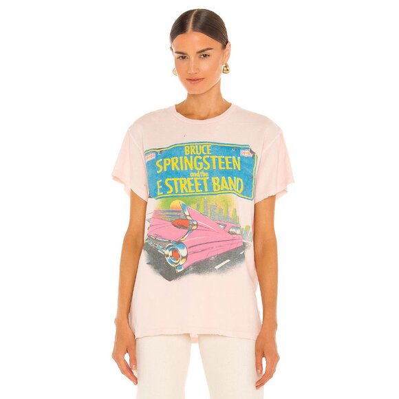 MadeWorn Tops - Madeworn Bruce Springsteen Tee in Pink